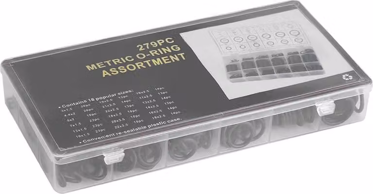 kit di O-ring da 279 pezzi guarnizioni sanitarie idrauliche in gomma assortimento 18 misure