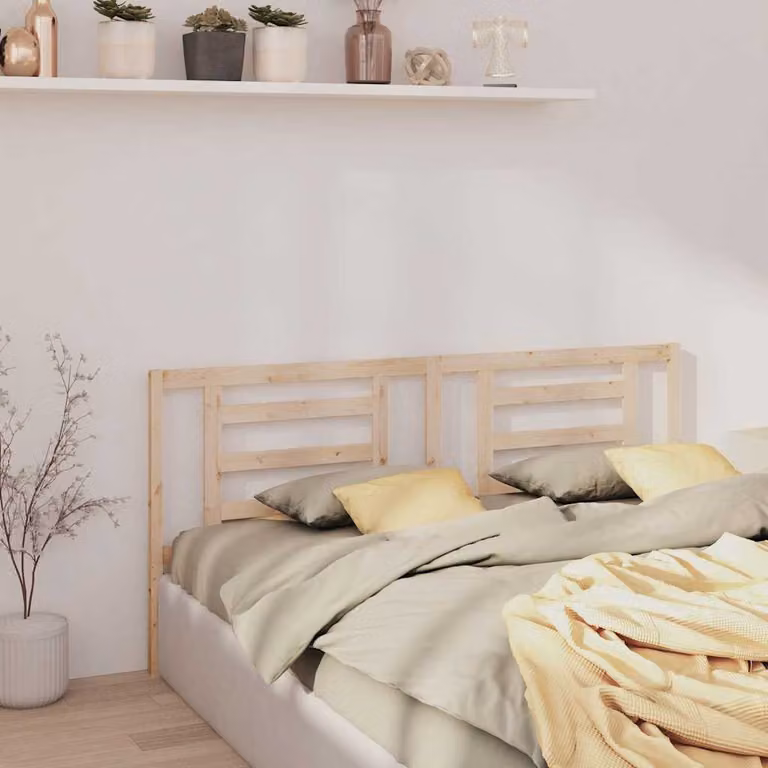 Testiera per letto vidaXL in legno massello di pino marrone, L: 206 cm, H: 100 cm, P: 4 cm