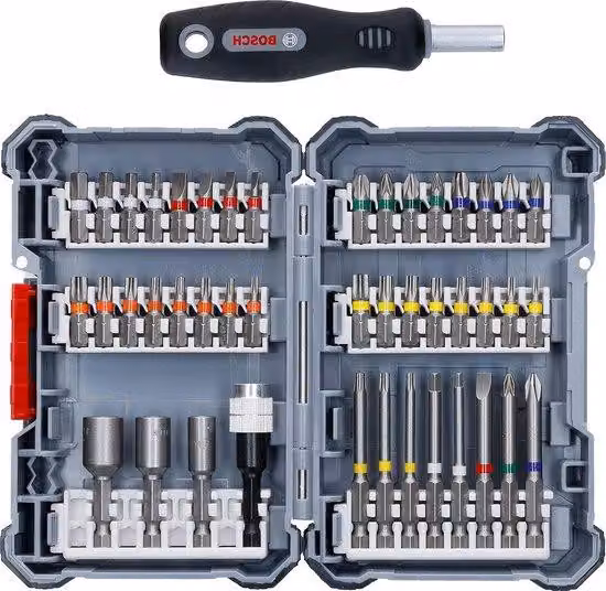 Set di chiavi a bussola regolabili con 45 componenti - PH 1/2/3 - PH 2/3 - a fessura 3/4/5/6 - esagonali 3/4/5/6 - Torx 10/15/20/25/27/30/40 - Torx-HEX 10/