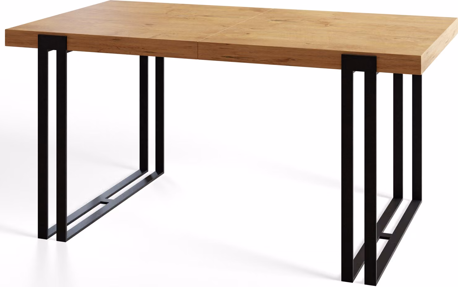 Alpi Moebel, tavolo da pranzo rettangolare rosa, tavolo moderno 200x90x77 cm, modello Lancelot con gambe in metallo nero