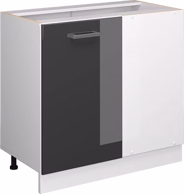 Mobile ad angolo cucina R-Line Vicco Antracite e Bianco lucido L: 86 cm