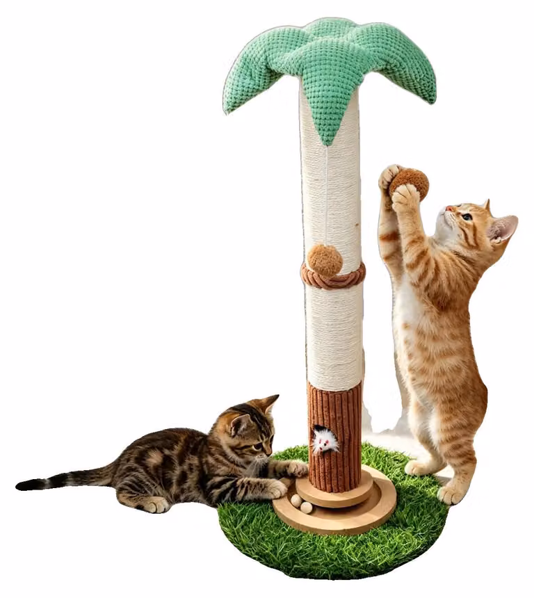 Albero per gatti, realizzato in sisal naturale, design interattivo, disponibile in diversi colori
