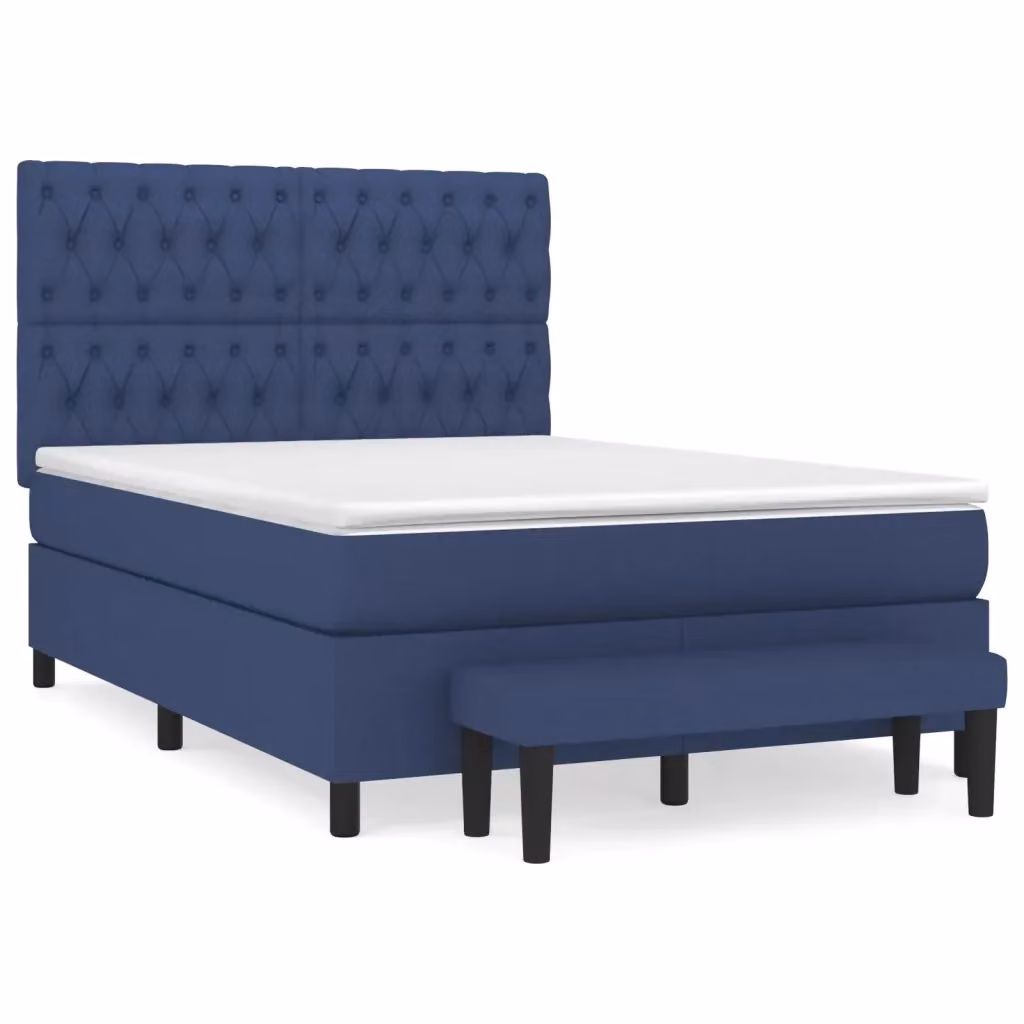 Letto Ibrido con Giroletto a Molle e Materasso vidaXL, Blu e Bianco, L/P/H: 193 x 140 x 128 cm – 2