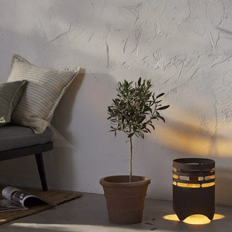 Lampada solare LED Star Trading, marrone, 25 cm, metallo, colore marrone