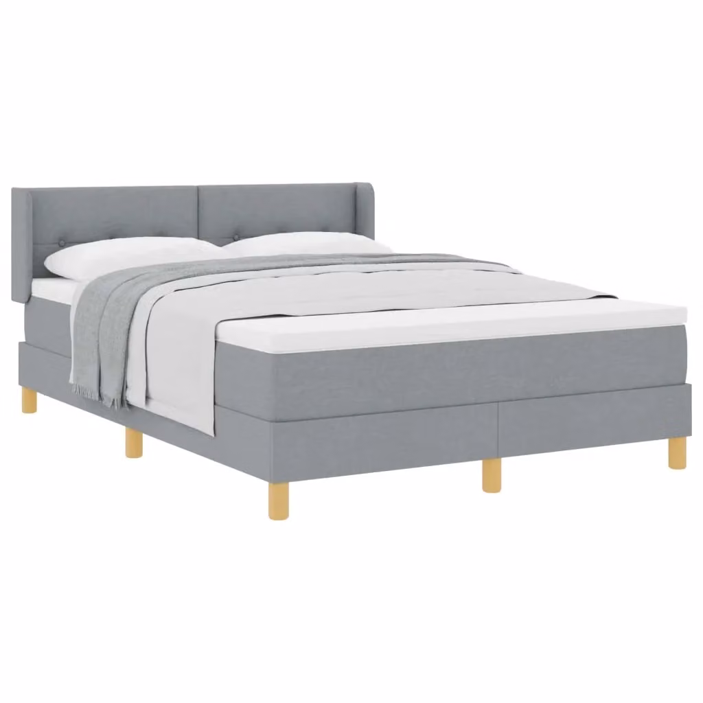 Letto a molle vidaXL Grigio con struttura in legno e tessuto L: 160 cm, P: 200 cm, H: 280 cm – 2