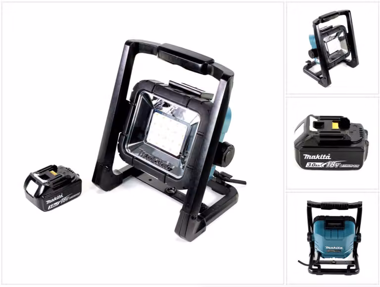 Makita DEADML / DML 805 Faro da cantiere a LED 14,4 - 18 Volt / 230 Volt + 1x batteria Li-Ion 3Ah