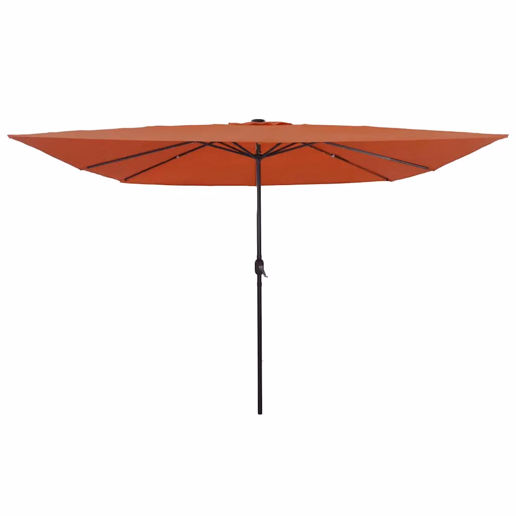 Ombrello da giardino vidaXL color terracotta con struttura in acciaio e copertura in poliestere L/P/H: 295 x 295 x 245 cm