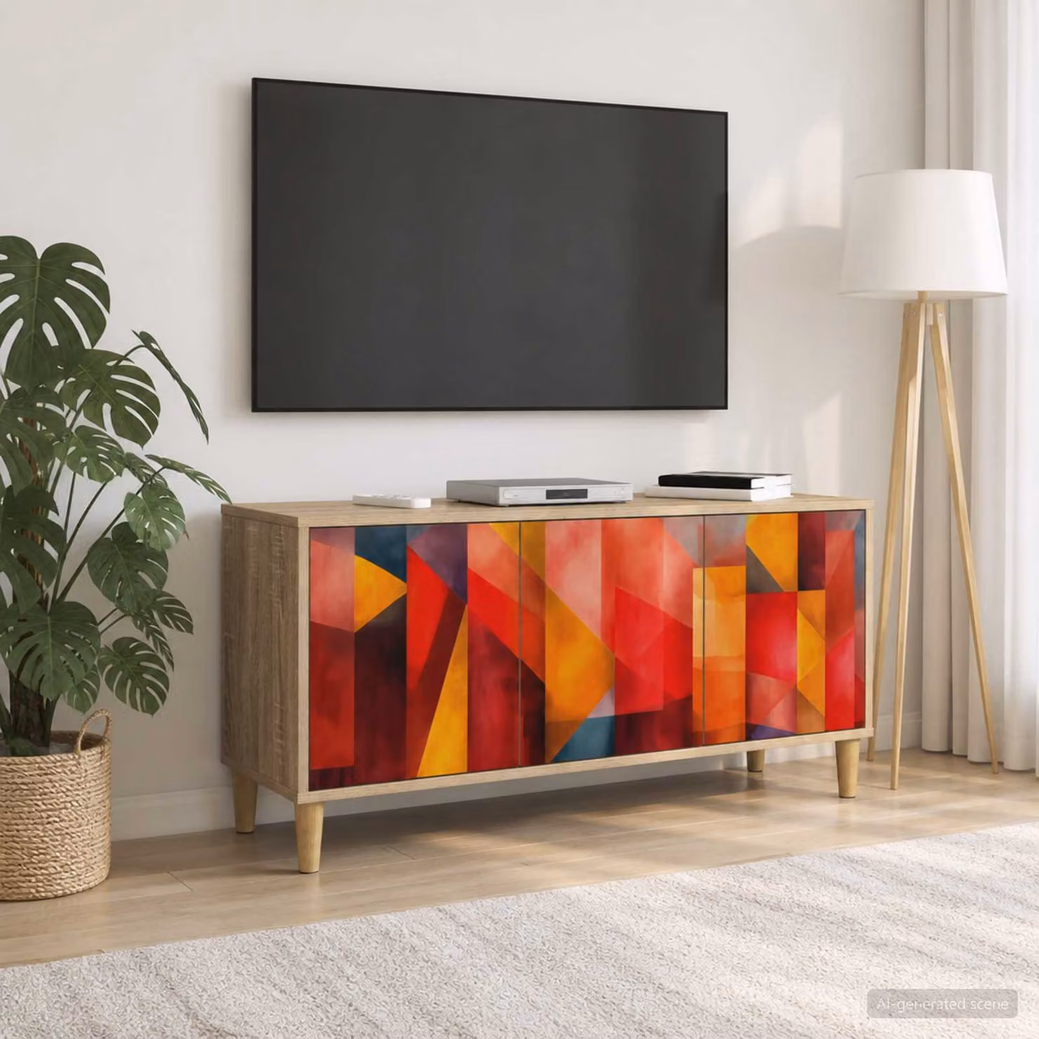 Mobile TV stand vidaXL HEESCH in legno ingegnerizzato color Sonoma, L 102 x P 33 x H 50 cm