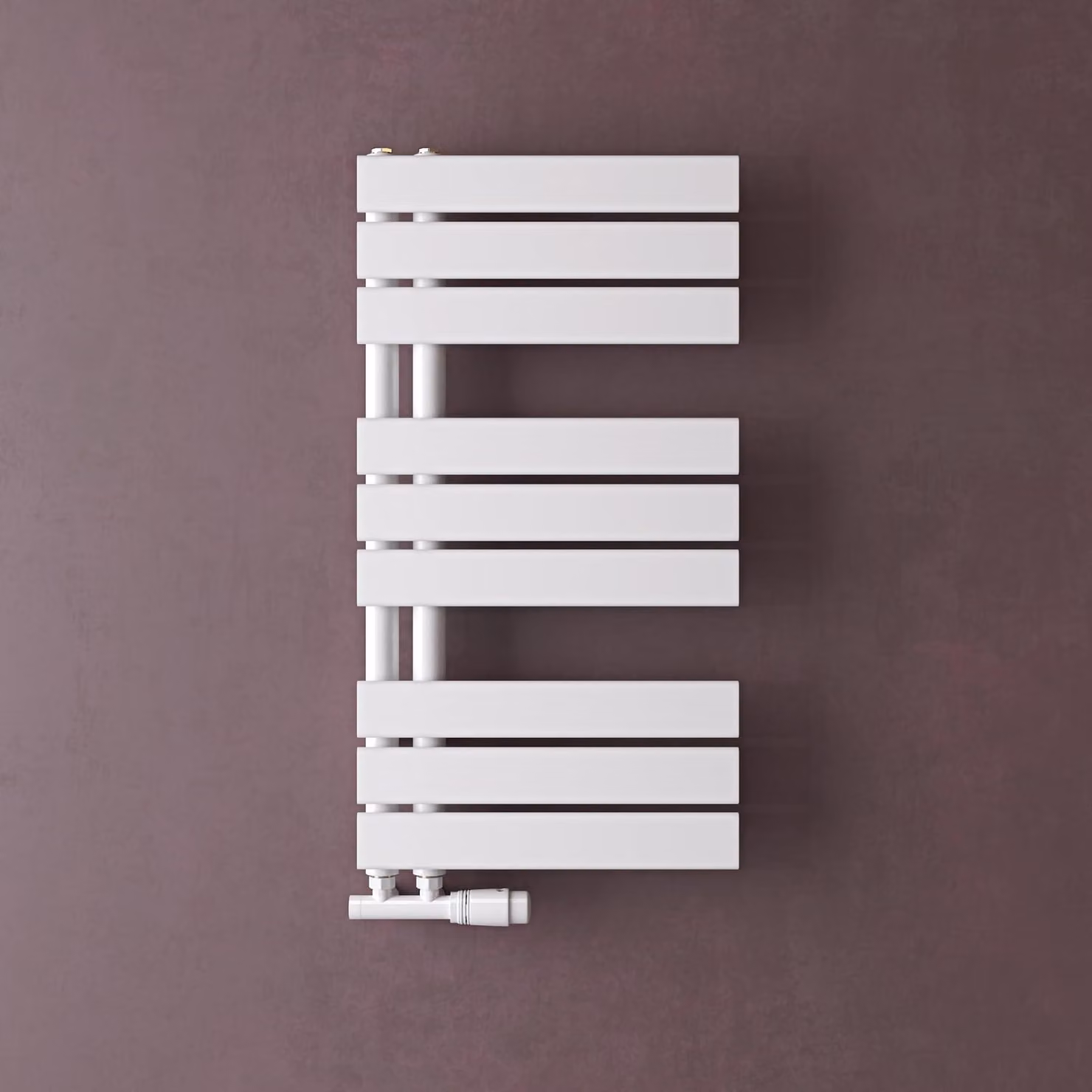 doporro Radiatore da Bagno 76x40cm, Radiatore Piatto Termoarredo da Bagno Riscaldamento Elettrico o da Acqua Calda FN Portasciugamani in Acciaio, Bianco