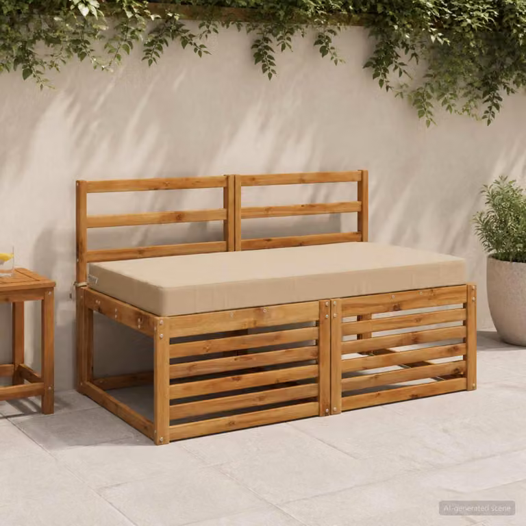 Cuscino per la seduta vidaXL SOEST in poliestere beige con rivestimento lavabile e resistente ai raggi UV