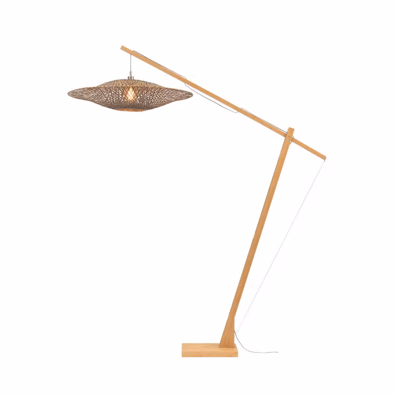 GOOD&MOJO - Lampada da terra Bali - bambù/nero - 19x87x207cm per il soggiorno, camera da letto