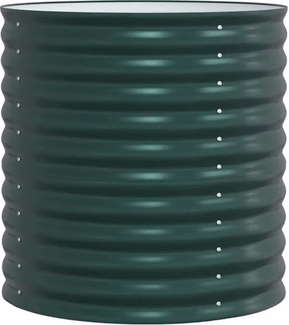 Fioriera rialzata moderna HELLOSHOP26 in acciaio verde per orto e giardino ornamentale L/P/H: 80 x 80 x 81 cm