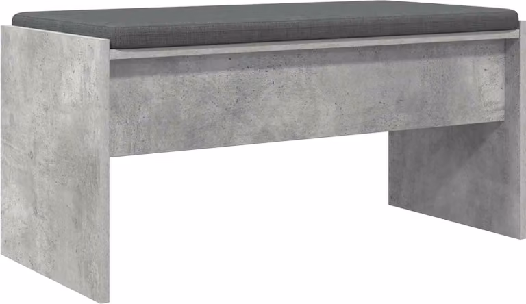 Panca per ingresso con cuscino Grigio cemento 83 x 38 x 40 cm