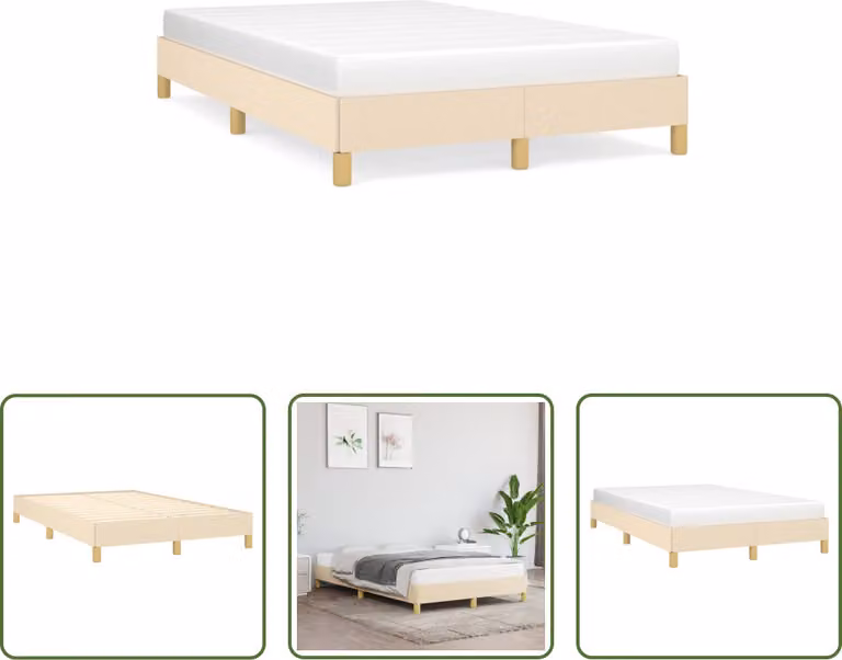 The Living Store struttura letto crema 120x190 cm in tessuto