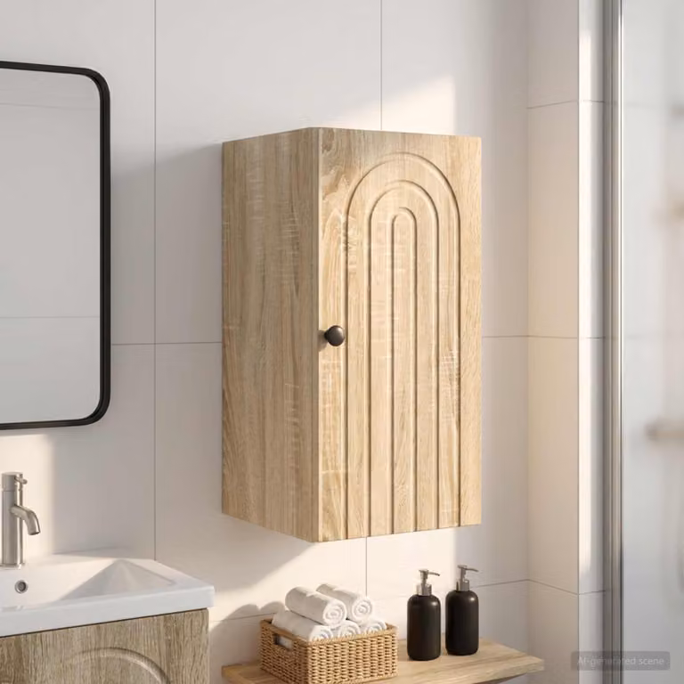Armadio da bagno a muro vidaXL ALKMAAR in Rovere Sonoma, L: 30 cm, P: 31 cm, H: 59 cm