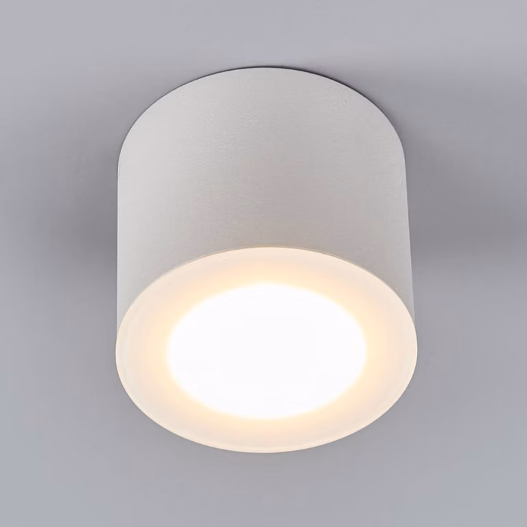 Helestra Oso spot LED rotondo, bianco satinato OSO, dimmerabile, Bianco / Opale, Bagno, Alluminio, Moderno
