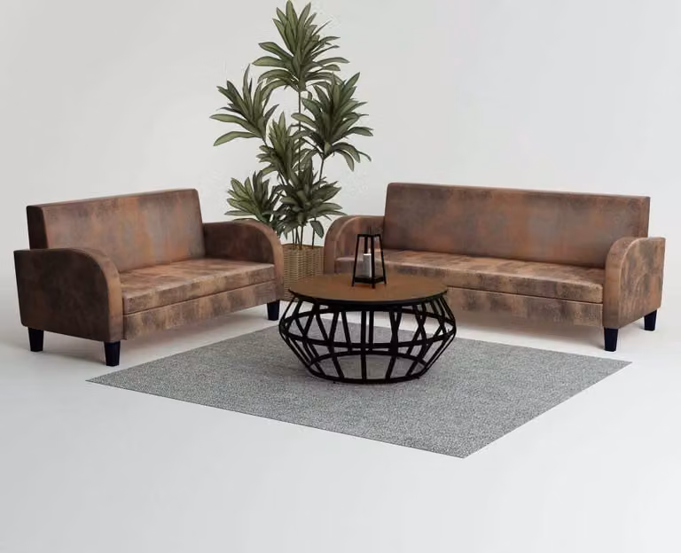 Maison Exclusive - Set Divani 2 pz in Camoscio Artificiale Marrone
