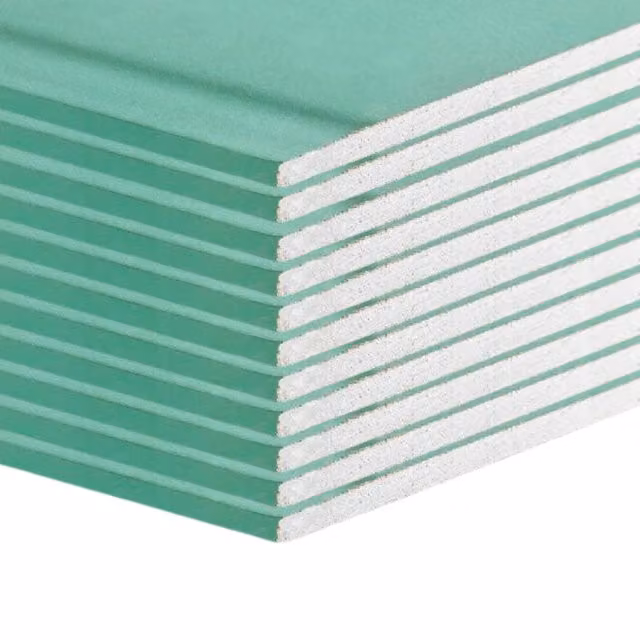 Lastre di cartongesso BA13 Fortunato resistenti all'umidità colore verde con bordo smussato, confezione da 12 pezzi, L: 120 cm, P: 200 cm, H: 1,25 cm