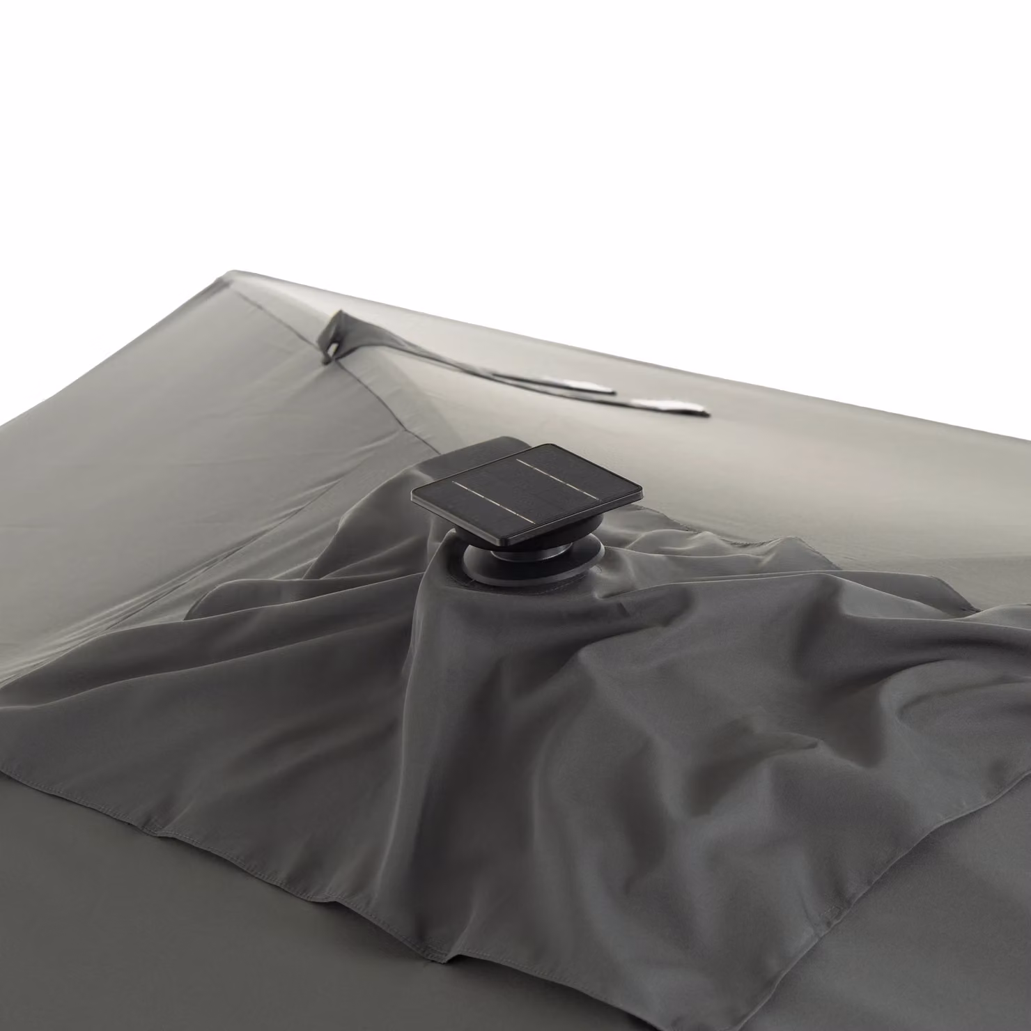 Ombrellone da giardino a braccio con LED e pannello solare Vestiamo Casa Giardino, colore grigio, L: 400 cm x P: 300 cm, H: 260 cm – 2