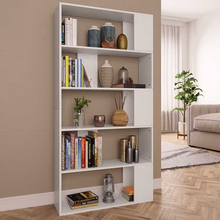 Libreria divisorio vidaXL in legno MDF bianco L: 80 cm, P: 24 cm, H: 159 cm