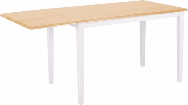 Tavolo da pranzo rettangolare allungabile BELIANI in legno di gomma marrone e bianco L/P/H: 120 x 75 x 74 cm
