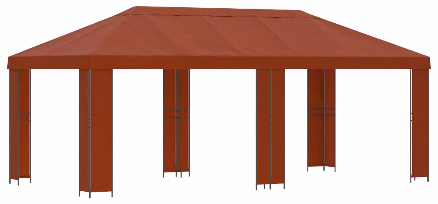 Gazebo da giardino 6 x 3 m Terracotta Poliestere e Acciaio 190