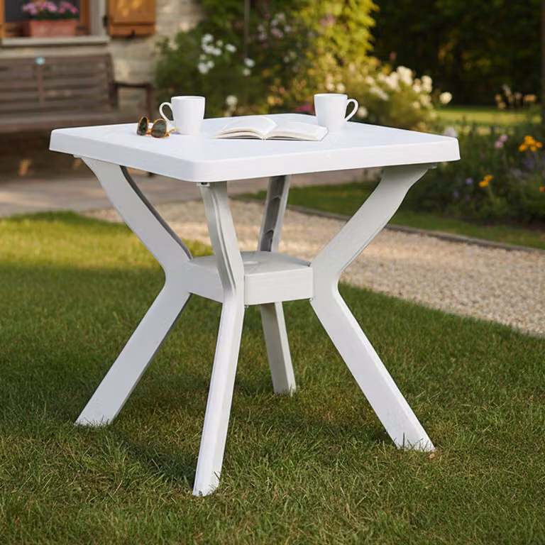Straven - Tavolo da Esterno, 70x70x72h cm Bianco, 4 Posti Italy