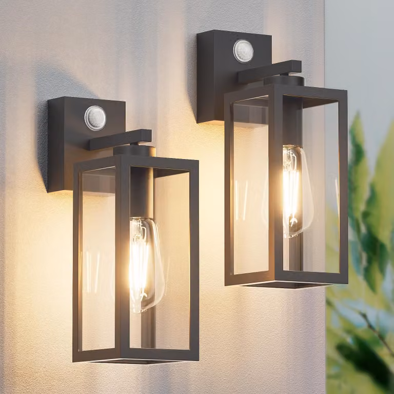 Set di 2 lampade da parete esterne vintage, attacco E27, grado di protezione IP65, colore antracite