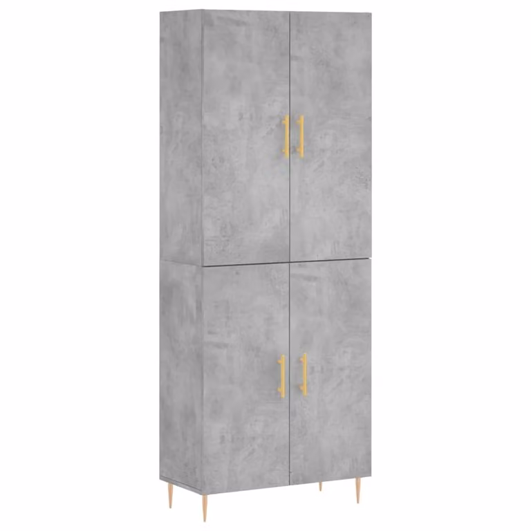 Credenza Grigio Cemento 69,5x34x180 cm in Legno Multistrato
