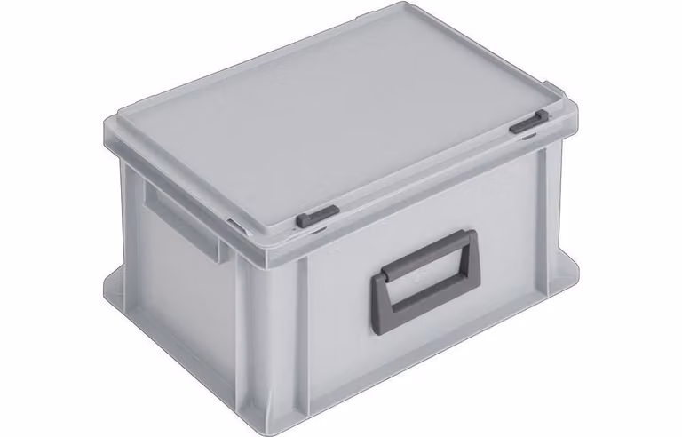 Valigia in plastica L400xL300xH233 mm PP 1 maniglia chiusura a scorrimento grigio 20 l