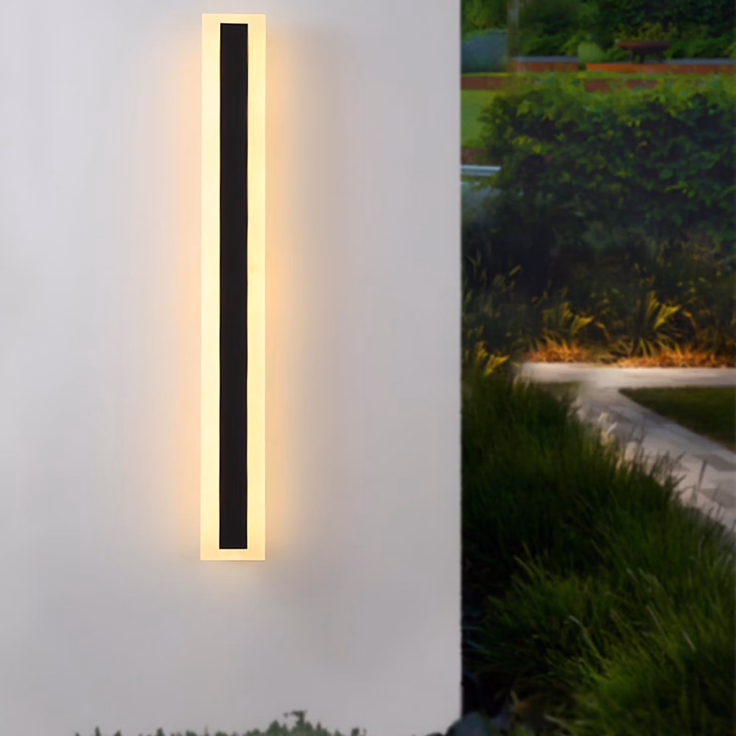 Lampada a LED da parete, 80 cm, 16W, luce calda (3000K), grado di protezione IP65, colore nero