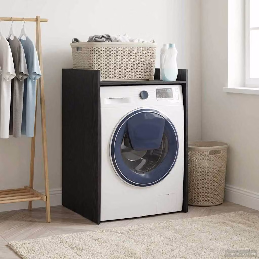 vidaXL Mobiletto per lavatrice Rovere Nero 67,5 x 62 x 97 cm