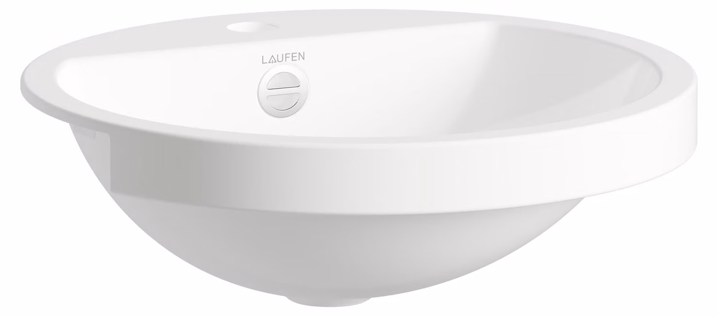LAUFEN FORM lavabo semi-encastré, rond, 1 trou pour robinet, avec trop-plein, 450x450x163mm, blanc brillant, H516FM50001041, H516FM50001041