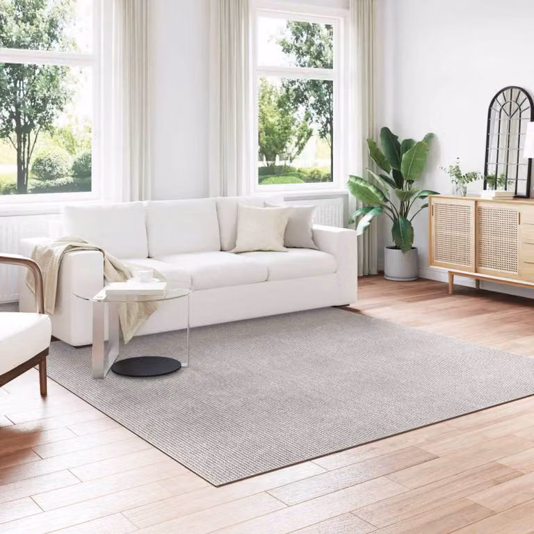 Tappeto per interni vidaXL LUGO moderno con design astratto, Crema e Grigio, L/P: 240 x 240 cm, in Poliestere