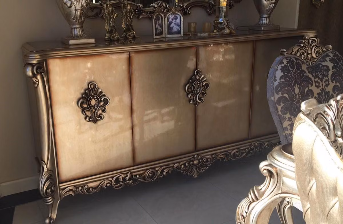 Casa Padrino credenza barocca a 4 ante argento 225 cm - Mobili barocchi