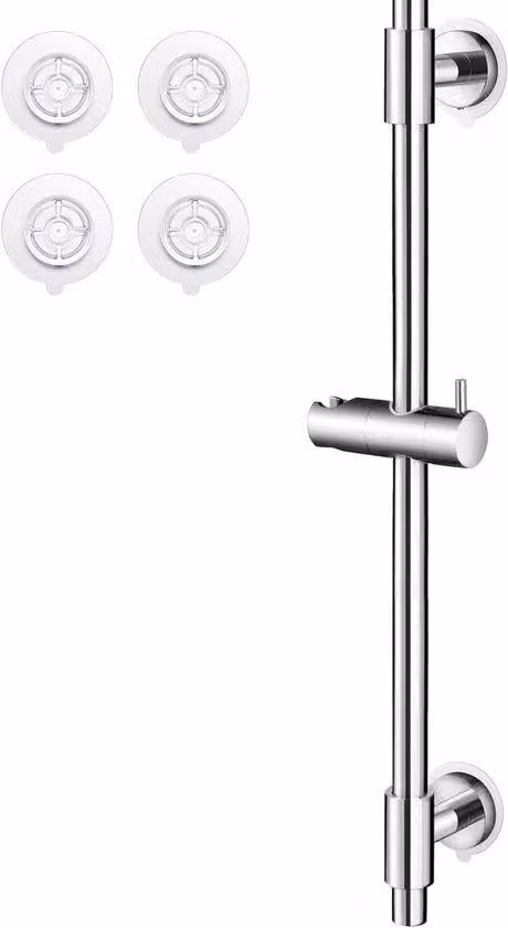 Supporto per soffione doccia da 78 cm in acciaio inossidabile lucido, con asta a muro