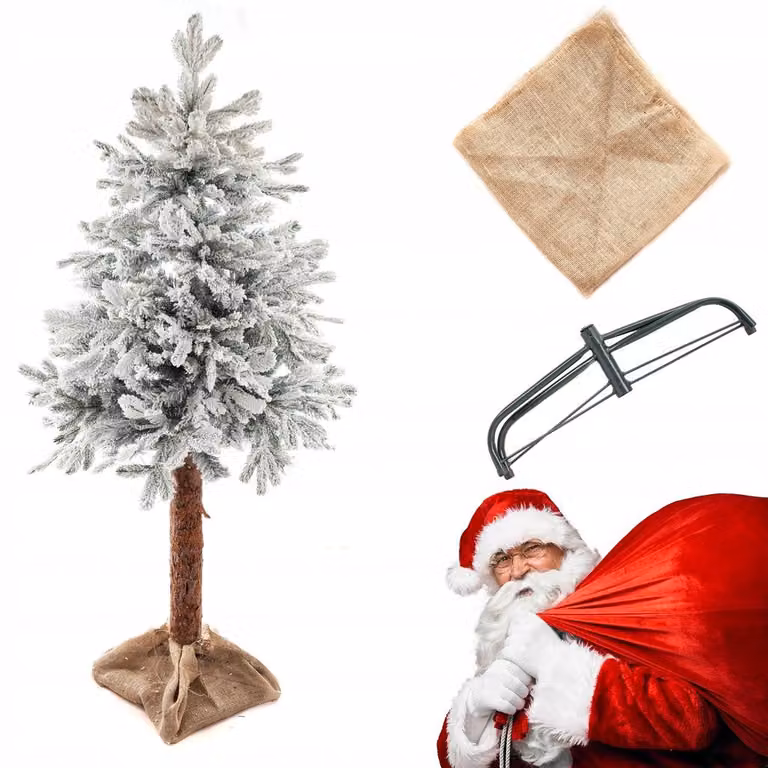 Albero di Natale con ceppo Albero di Natale Albero artificiale con neve 170 cm