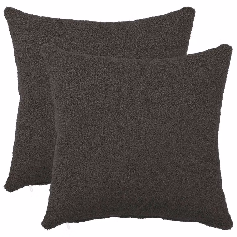 Set di 2 federe vidaXL HEERLEN in tessuto bouclé grigio antracite, L 50 x P 50 cm