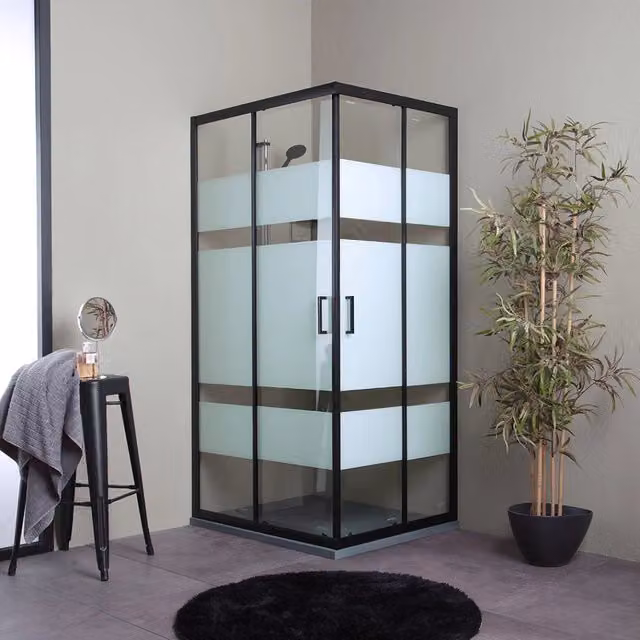 Box doccia 80x120 telaio nero opaco