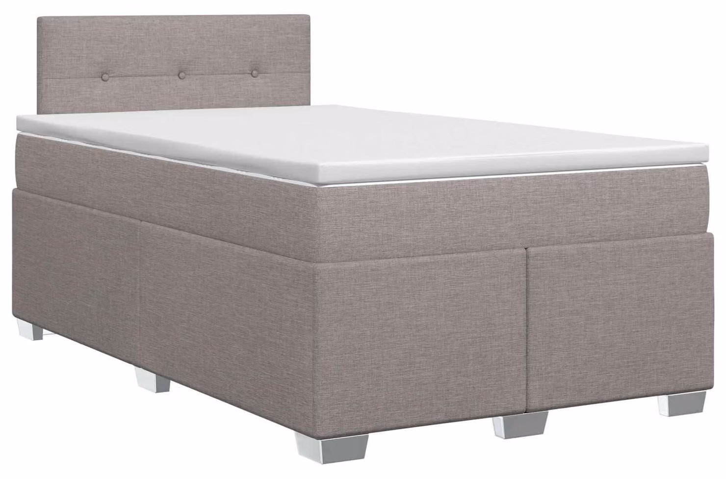 Letto a molle con materasso Taupe 120 x 190 cm in tessuto
