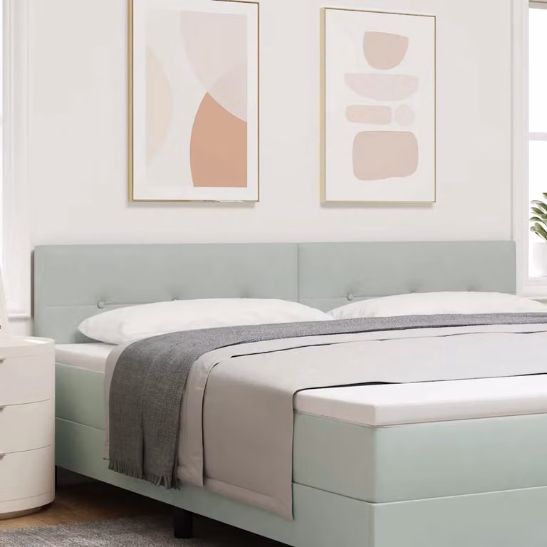 Testiera per letto vidaXL in velluto grigio chiaro, larghezza: 200 cm