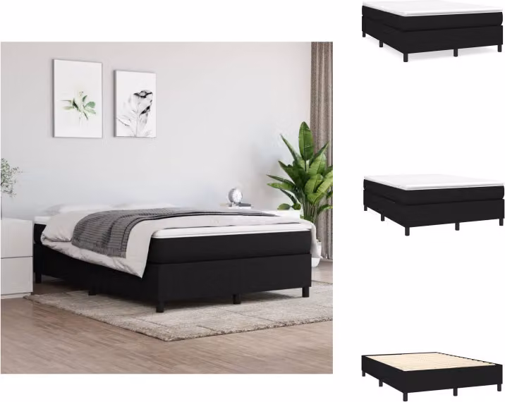 vidaXL Letto a molle insacchettate nero 140x200 cm in tessuto - Letti e strutture letto