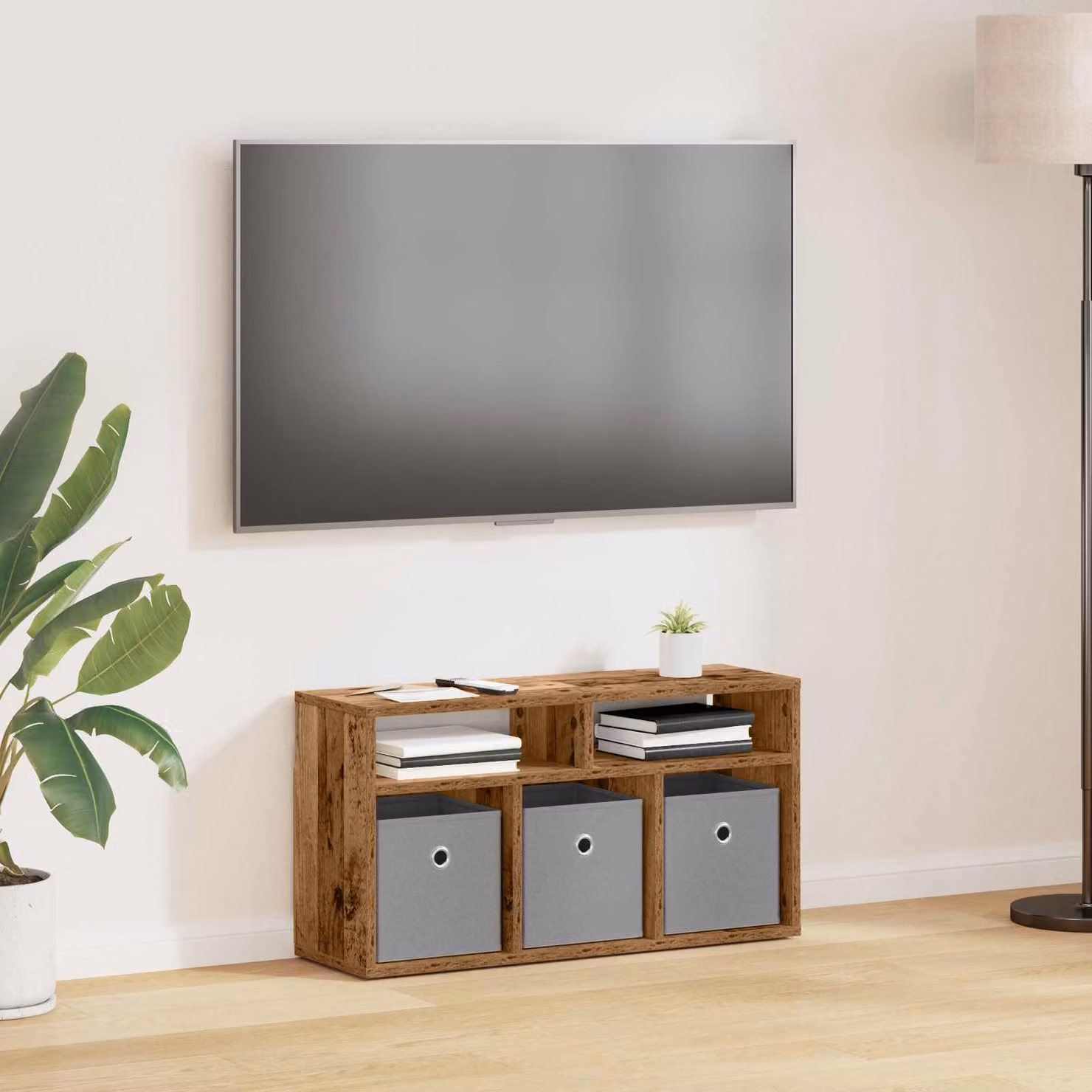 Lowboard moderno vidaXL con cassetto in legno vecchio marrone L: 72 cm, P: 22,5 cm, H: 38 cm