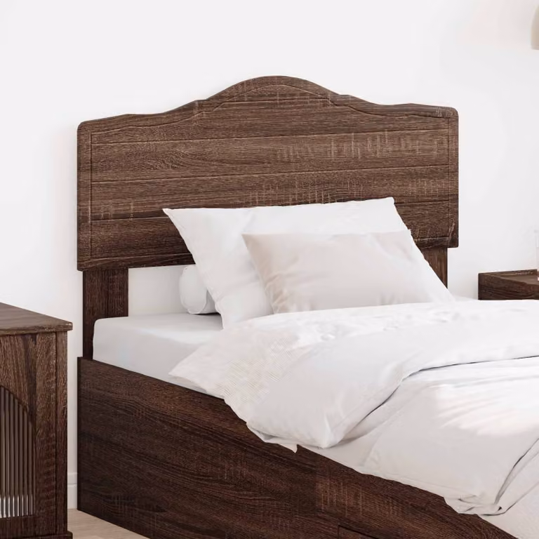 Testiera per letto vidaXL in legno ingegnerizzato color rovere marrone con finitura opaca e design minimalista