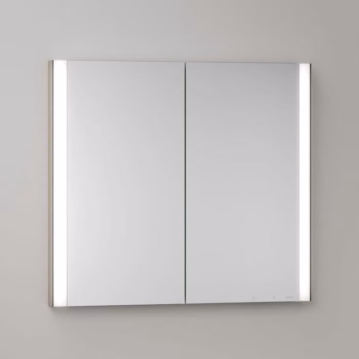 Mobiletti specchio a incasso LED Keuco Royal Metis, dimensioni 80 x 71 cm, con 2 ante e riscaldamento a specchio