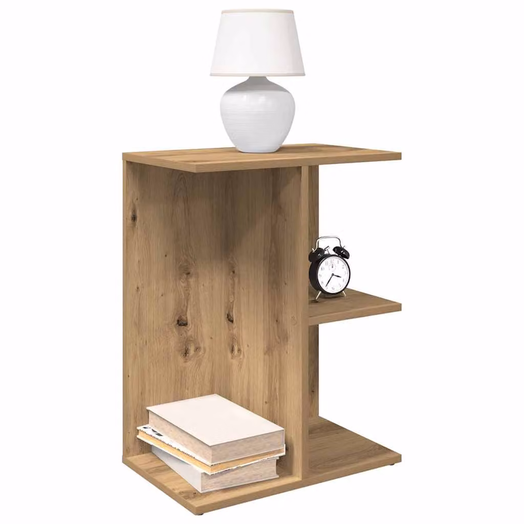 Set di 2 comodini vidaXL in legno multistrato color rovere marrone per camera da letto, L 46,5 cm x P 29 cm x H 61 cm