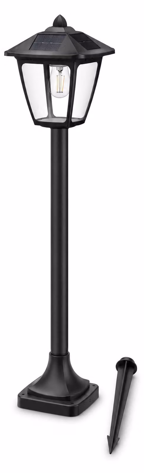 Lampada da giardino solare, 60 cm, 2 livelli di luminosità, luce bianco caldo 3000K, grado di protezione IP44