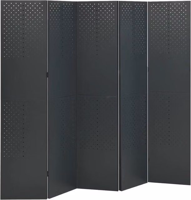 Paravento a 5 Pannelli 2 pz Antracite 200x180 cm in Acciaio 3095198