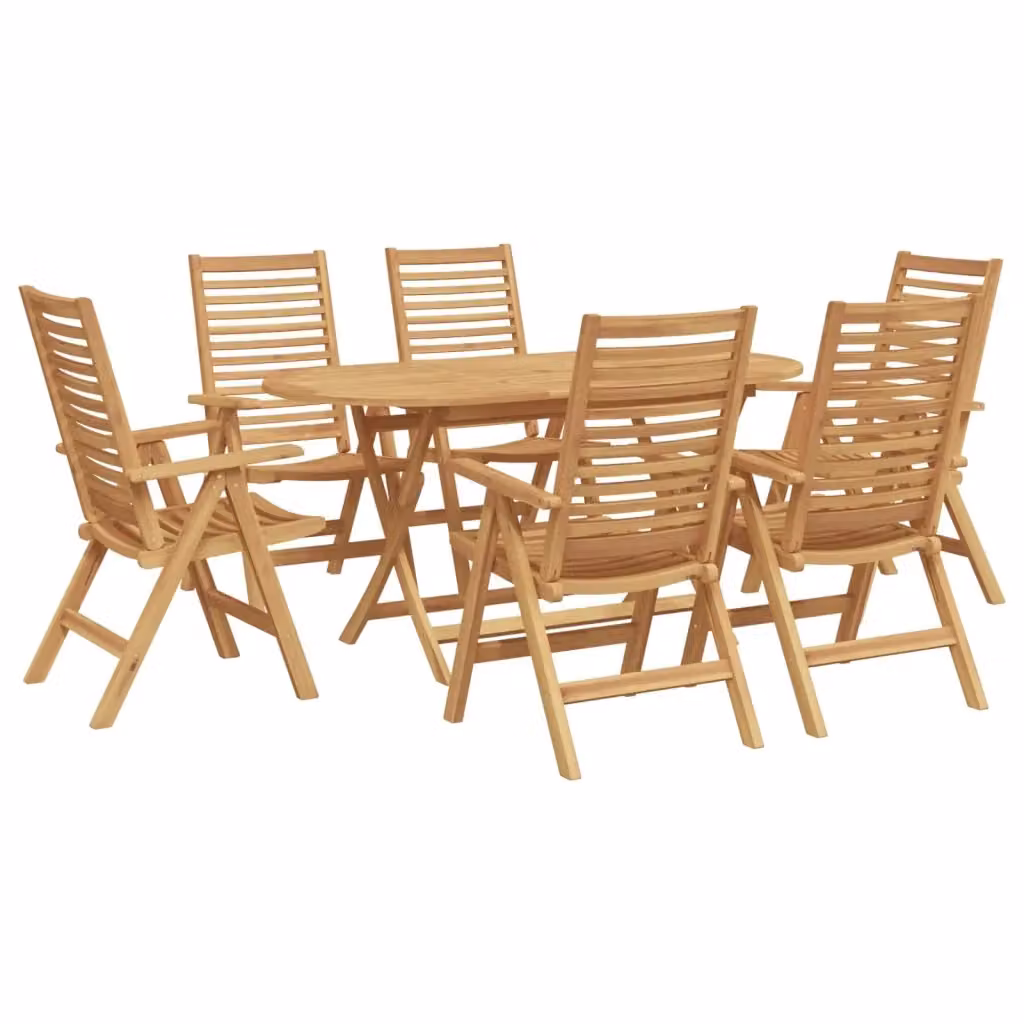 Set da pranzo per giardino vidaXL in legno di teak massiccio marrone 7 pezzi – 2