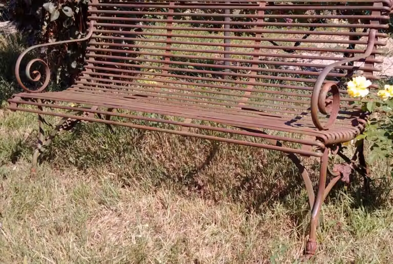 Casa Padrino panca da giardino a 3 posti in ferro battuto - panca da giardino con gambe ad artiglio